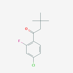 molecular formula C12H14ClFO B1325458 4'-Chloro-3,3-dimethyl-2'-fluorobutyrophenone CAS No. 898764-82-4