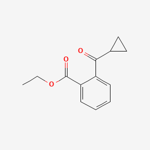 molecular formula C13H14O3 B1325465 2-Carboethoxyphenyl cyclopropyl ketone CAS No. 898789-89-4