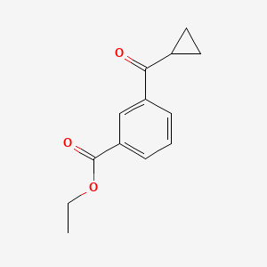 molecular formula C13H14O3 B1325466 3-Carboethoxyphenyl cyclopropyl ketone CAS No. 878745-20-1