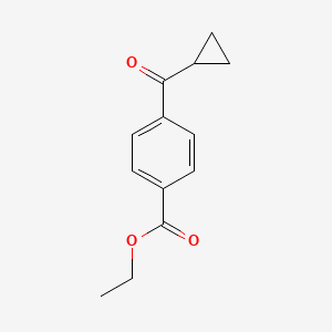 molecular formula C13H14O3 B1325467 4-(环丙烷甲酰基)苯甲酸乙酯 CAS No. 863769-67-9