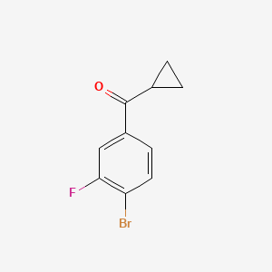 molecular formula C10H8BrFO B1325470 4-溴-3-氟苯基环丙基酮 CAS No. 898790-03-9