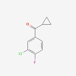 molecular formula C10H8ClFO B1325471 3-氯-4-氟苯基环丙基酮 CAS No. 898790-09-5