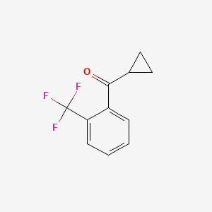 molecular formula C11H9F3O B1325472 Cyclopropyl 2-trifluoromethylphenyl ketone CAS No. 898790-12-0