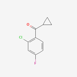 molecular formula C10H8ClFO B1325473 2-Chloro-4-fluorophenyl cyclopropyl ketone CAS No. 898790-18-6