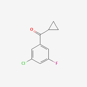 molecular formula C10H8ClFO B1325474 3-氯-5-氟苯基环丙基酮 CAS No. 898790-21-1