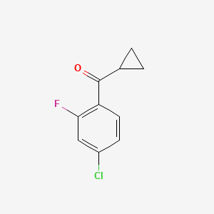 molecular formula C10H8ClFO B1325475 4-Chloro-2-fluorophenyl cyclopropyl ketone CAS No. 898790-24-4