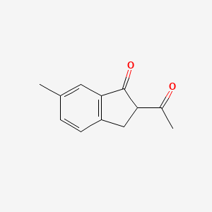 molecular formula C12H12O2 B13254766 2-acetyl-6-methyl-2,3-dihydro-1H-inden-1-one 
