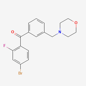 molecular formula C18H17BrFNO2 B1325478 4-溴-2-氟-3'-吗啉甲基苯甲酮 CAS No. 898792-04-6
