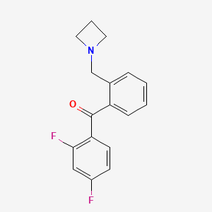 molecular formula C17H15F2NO B1325479 2'-Azetidinomethyl-2,4-difluorobenzophenone CAS No. 898755-31-2