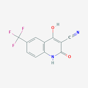molecular formula C11H5F3N2O2 B13254812 2,4-Dihydroxy-6-(trifluoromethyl)quinoline-3-carbonitrile 
