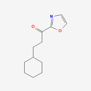 molecular formula C12H17NO2 B1325484 2-(3-环己基丙酰)恶唑 CAS No. 898759-06-3