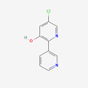 molecular formula C10H7ClN2O B13254872 5-Chloro-2-(pyridin-3-yl)pyridin-3-ol 