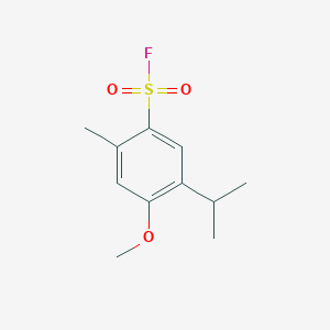 molecular formula C11H15FO3S B13254890 4-Methoxy-2-methyl-5-(propan-2-yl)benzene-1-sulfonyl fluoride 
