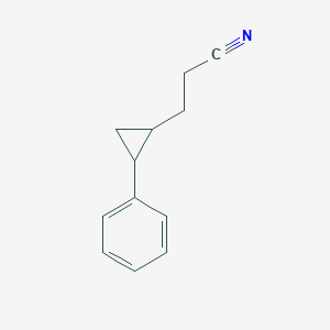 molecular formula C12H13N B13254906 3-(2-Phenylcyclopropyl)propanenitrile 