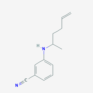 molecular formula C13H16N2 B13254919 3-[(Hex-5-en-2-yl)amino]benzonitrile 