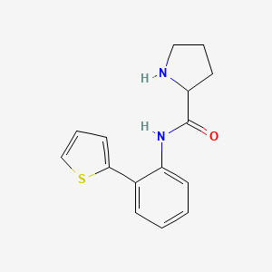 molecular formula C15H16N2OS B13255022 N-[2-(Thiophen-2-YL)phenyl]pyrrolidine-2-carboxamide 