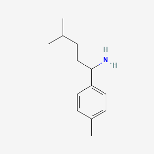 molecular formula C13H21N B13255043 4-Methyl-1-(p-tolyl)pentan-1-amine 