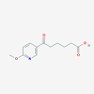 molecular formula C12H15NO4 B1325505 6-(6-Methoxypyridin-3-yl)-6-oxohexanoic acid CAS No. 898784-60-6