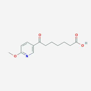 molecular formula C13H17NO4 B1325506 7-(6-Methoxypyridin-3-yl)-7-oxoheptanoic acid CAS No. 898784-62-8