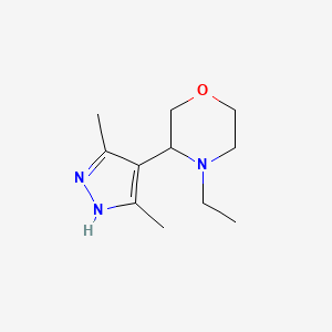 molecular formula C11H19N3O B13255072 3-(3,5-Dimethyl-1H-pyrazol-4-yl)-4-ethylmorpholine 