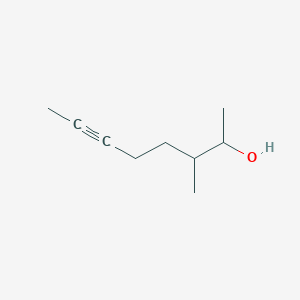 molecular formula C9H16O B13255182 3-Methyloct-6-yn-2-ol 