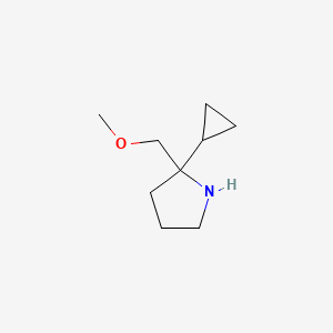 molecular formula C9H17NO B13255226 2-Cyclopropyl-2-(methoxymethyl)pyrrolidine 
