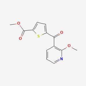 molecular formula C13H11NO4S B1325523 Methyl 5-(2-methoxynicotinoyl) thiophene-2-carboxylate CAS No. 898786-17-9