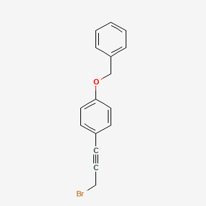 molecular formula C16H13BrO B13255230 1-(Benzyloxy)-4-(3-bromoprop-1-yn-1-yl)benzene 