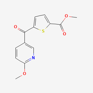 molecular formula C13H11NO4S B1325524 Methyl 5-(6-methoxynicotinoyl) thiophene-2-carboxylate CAS No. 898786-20-4