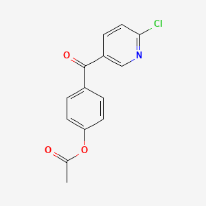 molecular formula C14H10ClNO3 B1325527 5-(4-Acetoxybenzoyl)-2-chloropyridine CAS No. 898786-50-0