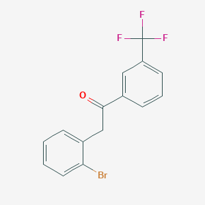 molecular formula C15H10BrF3O B1325530 2-(2-Bromophenyl)-3'-trifluoromethylacetophenone CAS No. 898784-17-3