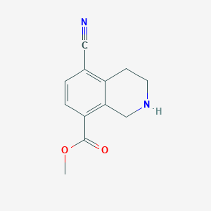 molecular formula C12H12N2O2 B13255301 Methyl 5-cyano-1,2,3,4-tetrahydroisoquinoline-8-carboxylate 