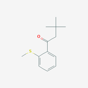 molecular formula C13H18OS B1325531 3,3-Dimethyl-2'-thiomethylbutyrophenone CAS No. 898764-32-4