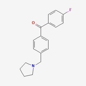 molecular formula C18H18FNO B1325534 4-Fluoro-4'-pyrrolidinomethyl benzophenone CAS No. 898776-38-0