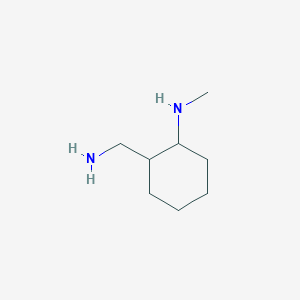 molecular formula C8H18N2 B13255399 2-(aminomethyl)-N-methylcyclohexan-1-amine 