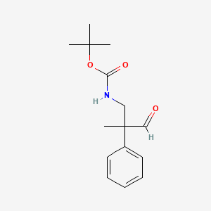 molecular formula C15H21NO3 B13255429 tert-Butyl N-(2-methyl-3-oxo-2-phenylpropyl)carbamate 
