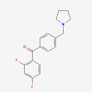 molecular formula C18H17F2NO B1325543 2,4-Difluoro-4'-pyrrolidinomethyl benzophenone CAS No. 898776-89-1