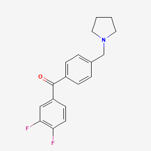3,4-Difluoro-4'-pyrrolidinomethyl benzophenone