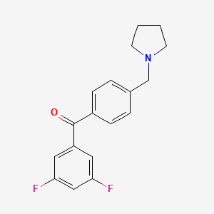 molecular formula C18H17F2NO B1325545 3,5-Difluoro-4'-pyrrolidinomethyl benzophenone CAS No. 898776-93-7