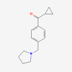 molecular formula C15H19NO B1325546 Cyclopropyl 4-(pyrrolidinomethyl)phenyl ketone CAS No. 898776-97-1