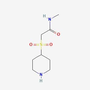 molecular formula C8H16N2O3S B13255470 N-methyl-2-(piperidine-4-sulfonyl)acetamide 