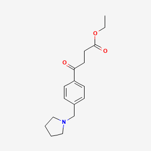 molecular formula C17H23NO3 B1325548 Ethyl 4-oxo-4-[(4-pyrrolidinomthyl)phenyl]butyrate CAS No. 898777-07-6