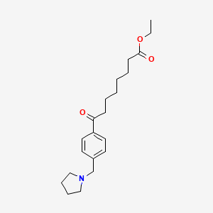molecular formula C21H31NO3 B1325552 Ethyl 8-oxo-8-[(4-pyrrolidinomthyl)phenyl]octanoate CAS No. 898777-19-0