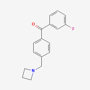molecular formula C17H16FNO B1325553 4'-Azetidinomethyl-3-fluorobenzophenone CAS No. 898756-52-0