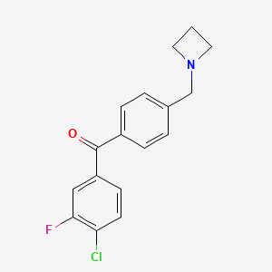 molecular formula C17H15ClFNO B1325556 4'-Azetidinomethyl-4-chloro-3-fluorobenzophenone CAS No. 898756-75-7