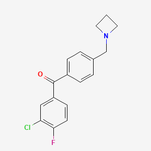 molecular formula C17H15ClFNO B1325557 4'-Azetidinomethyl-3-chloro-4-fluorobenzophenone CAS No. 898756-77-9