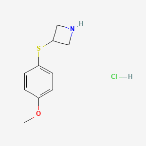 molecular formula C10H14ClNOS B13255591 3-[(4-Methoxyphenyl)sulfanyl]azetidine hydrochloride 