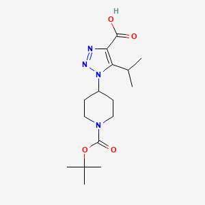 molecular formula C16H26N4O4 B13255597 1-{1-[(tert-butoxy)carbonyl]piperidin-4-yl}-5-(propan-2-yl)-1H-1,2,3-triazole-4-carboxylic acid 