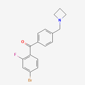 molecular formula C17H15BrFNO B1325561 4'-Azetidinomethyl-4-bromo-2-fluorobenzophenone CAS No. 898756-87-1