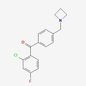 molecular formula C17H15ClFNO B1325562 4'-Azetidinomethyl-2-chloro-4-fluorobenzophenone CAS No. 898756-89-3
